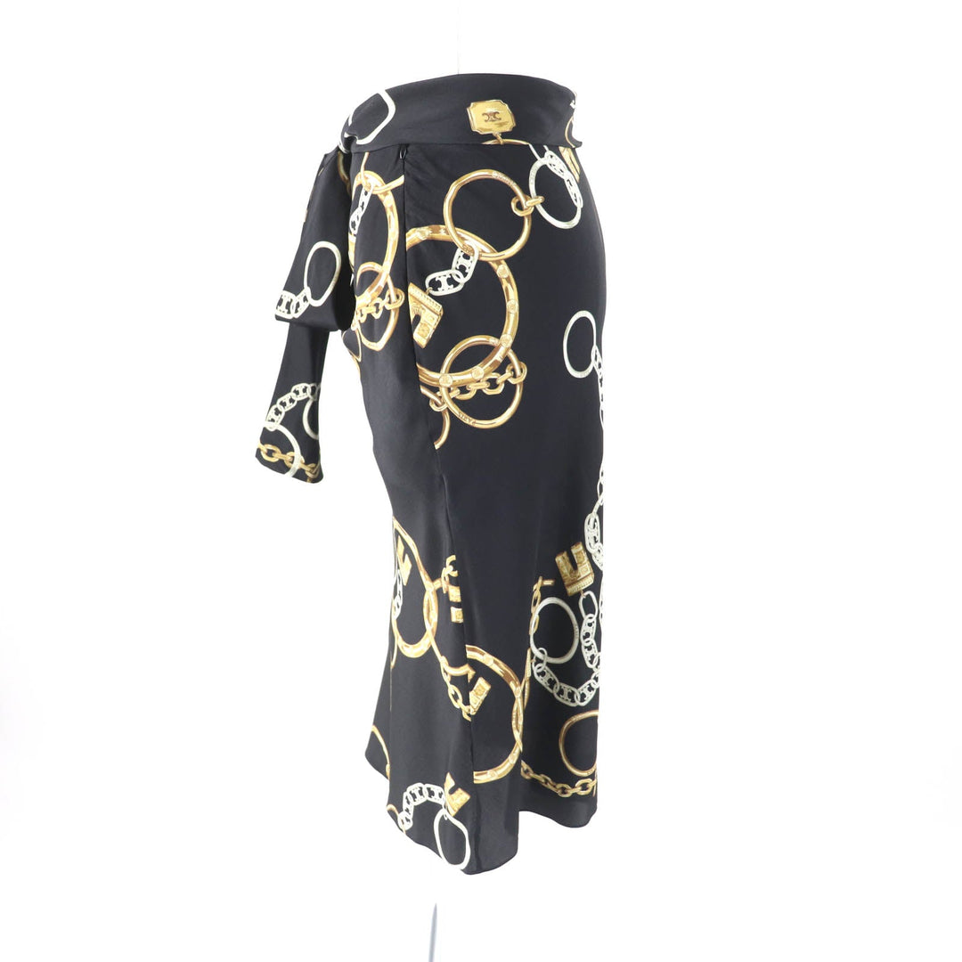 CELINE skirt 2J481738R Main: 100% silk Multi Women 34 Used Authentic
