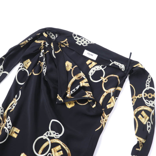 CELINE skirt 2J481738R Main: 100% silk Multi Women 34 Used Authentic