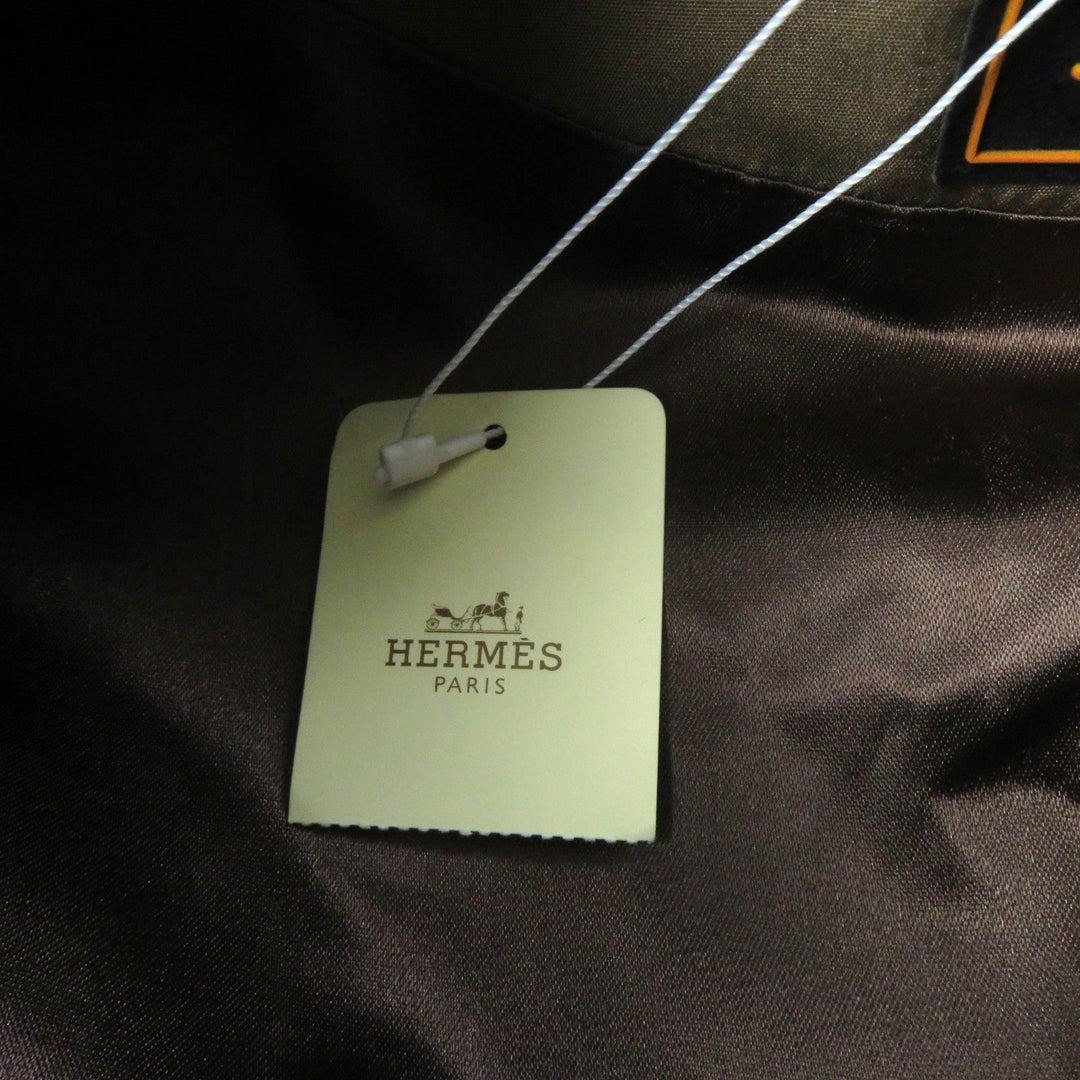 HERMES Jacket Outer: 100% cashmere, Part: 100% silk, Lining: 100% acetate Brown Women 42 Used Authentic