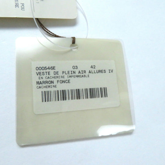 HERMES Jacket Outer: 100% cashmere, Part: 100% silk, Lining: 100% acetate Brown Women 42 Used Authentic