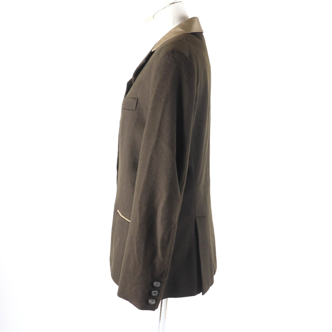 HERMES Jacket Outer: 100% cashmere, Part: 100% silk, Lining: 100% acetate Brown Women 42 Used Authentic
