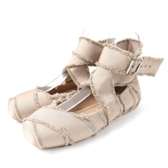 Christian Dior Ballet shoes Fringe Grosgrain beige Dior Songe Women 39 Used Authentic