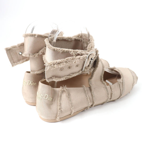 Christian Dior Ballet shoes Fringe Grosgrain beige Dior Songe Women 39 Used Authentic