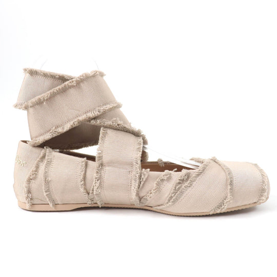 Christian Dior Ballet shoes Fringe Grosgrain beige Dior Songe Women 39 Used Authentic