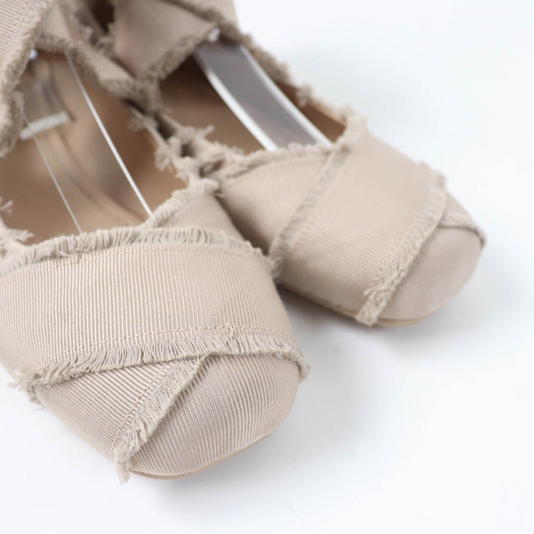 Christian Dior Ballet shoes Fringe Grosgrain beige Dior Songe Women 39 Used Authentic