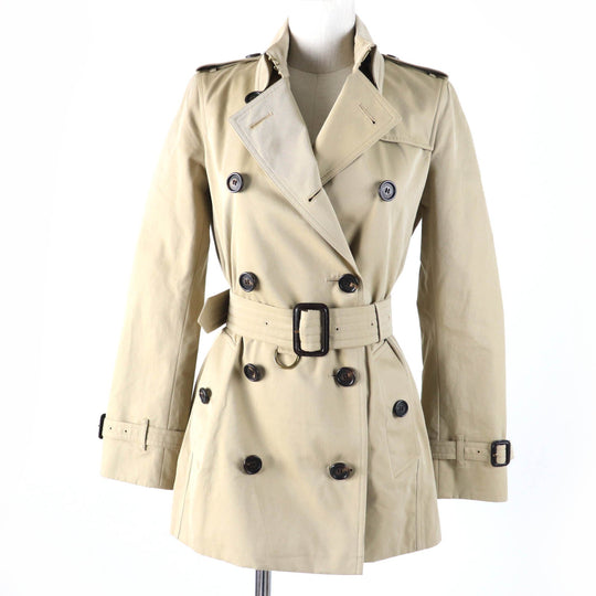 BURBERRY trench coat 39000550 Main: 100% cotton, Lining: 100% cotton, Sleeve lining: 100% viscose (rayon) beige Kensington Women 34 Used Authentic
