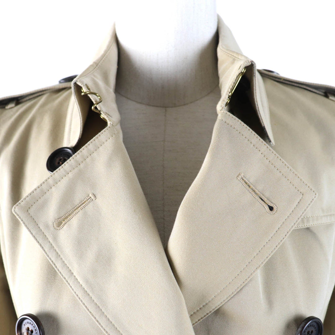 BURBERRY trench coat 39000550 Main: 100% cotton, Lining: 100% cotton, Sleeve lining: 100% viscose (rayon) beige Kensington Women 34 Used Authentic