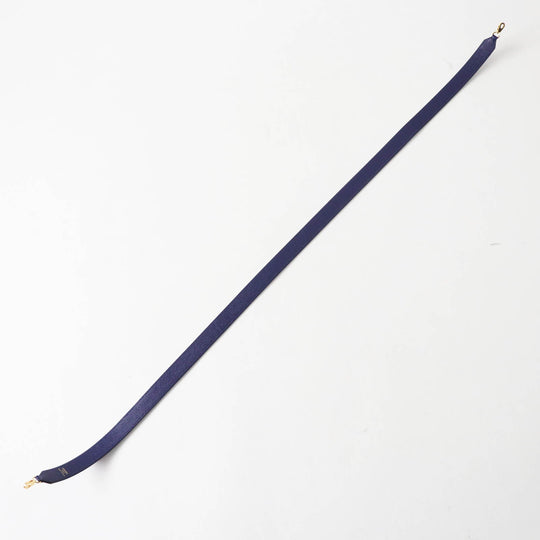 HERMES Shoulder strap Main: Leather Blue Black Brown bandouliere trace de cuir Women Used Authentic