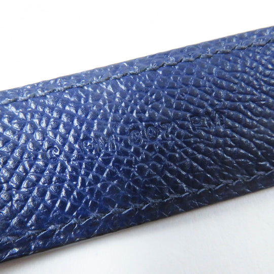 HERMES Shoulder strap Main: Leather Blue Black Brown bandouliere trace de cuir Women Used Authentic
