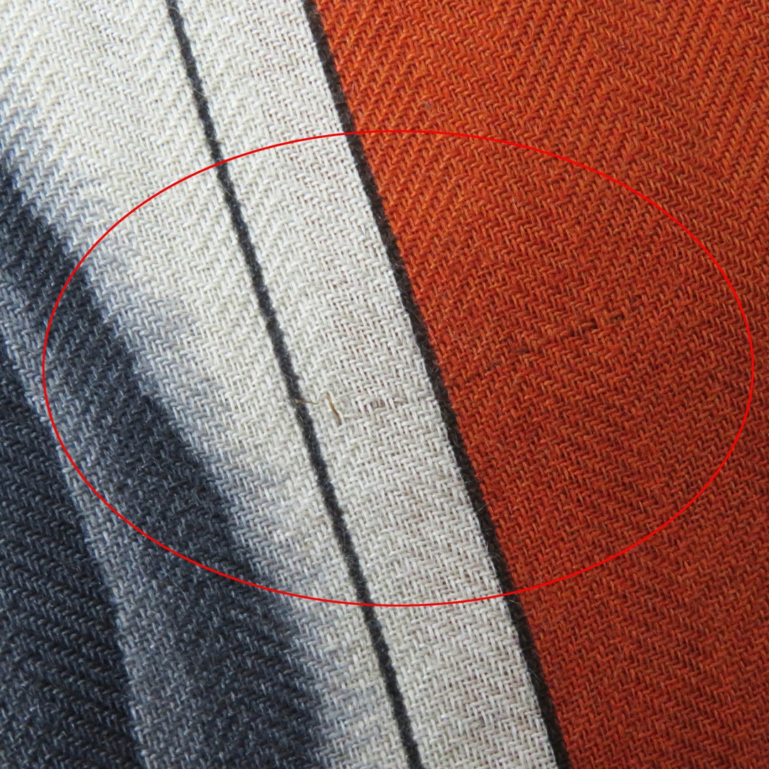 HERMES Stall Main: 70% cashmere, Main: 30% silk Etoupe/Orange/Indigo Rectangle Ampremour Fleur mens Used Authentic