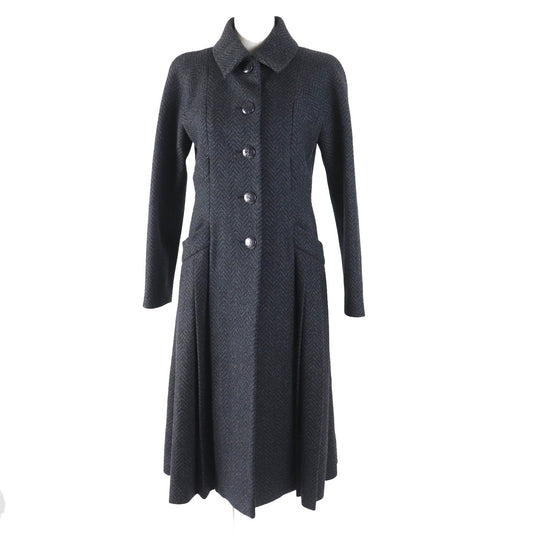 CHANEL coat P59659 Main: 80% wool, Main: 20% cashmere, Lining: 100% silk Gray black Women 34 Used Authentic