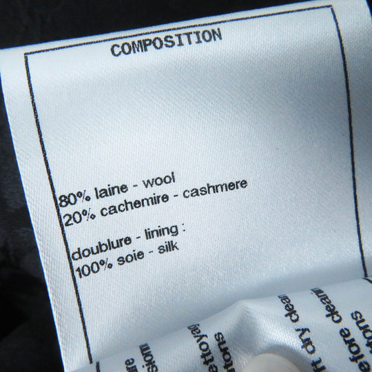 CHANEL coat P59659 Main: 80% wool, Main: 20% cashmere, Lining: 100% silk Gray black Women 34 Used Authentic