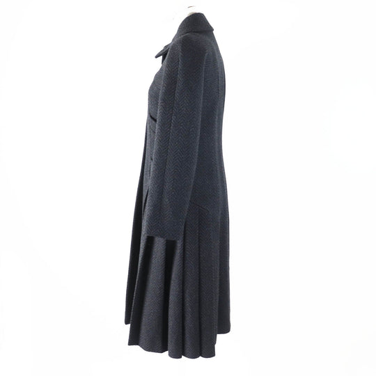 CHANEL coat P59659 Main: 80% wool, Main: 20% cashmere, Lining: 100% silk Gray black Women 34 Used Authentic