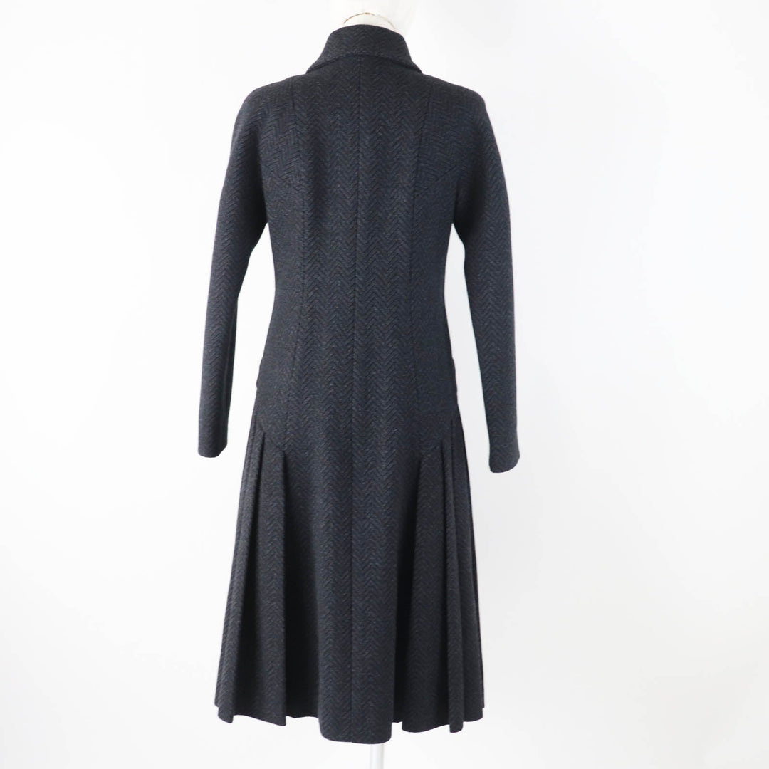 CHANEL coat P59659 Main: 80% wool, Main: 20% cashmere, Lining: 100% silk Gray black Women 34 Used Authentic