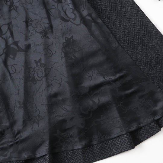 CHANEL coat P59659 Main: 80% wool, Main: 20% cashmere, Lining: 100% silk Gray black Women 34 Used Authentic
