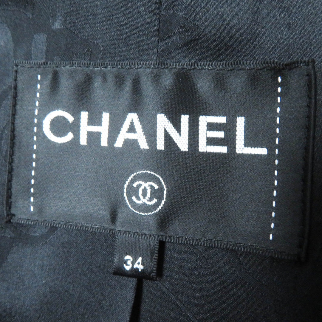 CHANEL coat P59659 Main: 80% wool, Main: 20% cashmere, Lining: 100% silk Gray black Women 34 Used Authentic
