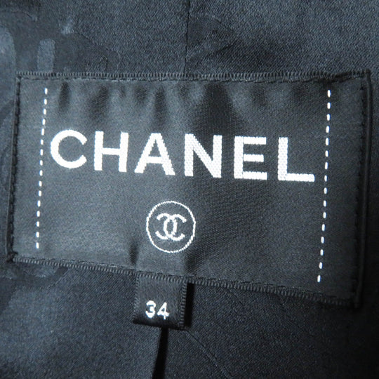 CHANEL coat P59659 Main: 80% wool, Main: 20% cashmere, Lining: 100% silk Gray black Women 34 Used Authentic