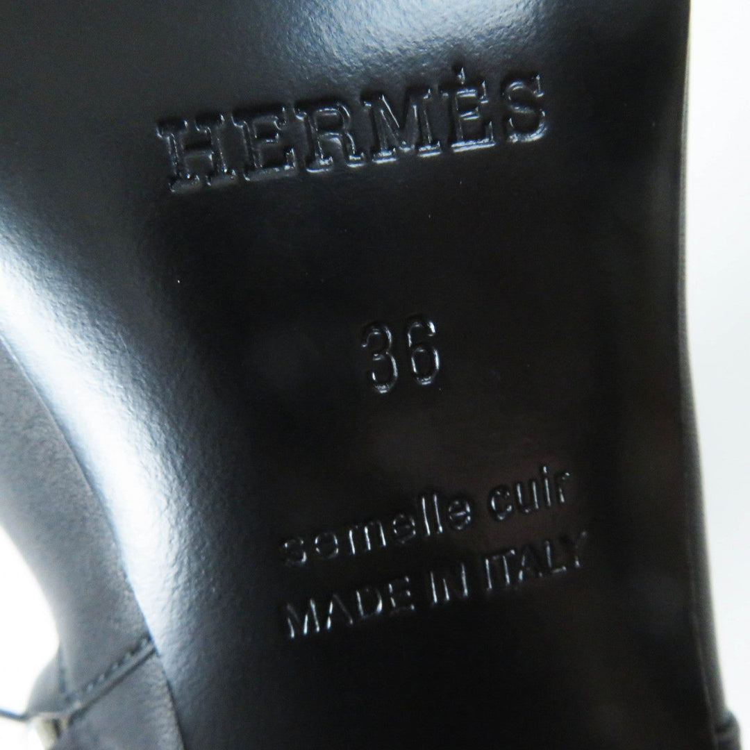 HERMES short boots Main: Leather black Oh Mage Women 36 Used Authentic