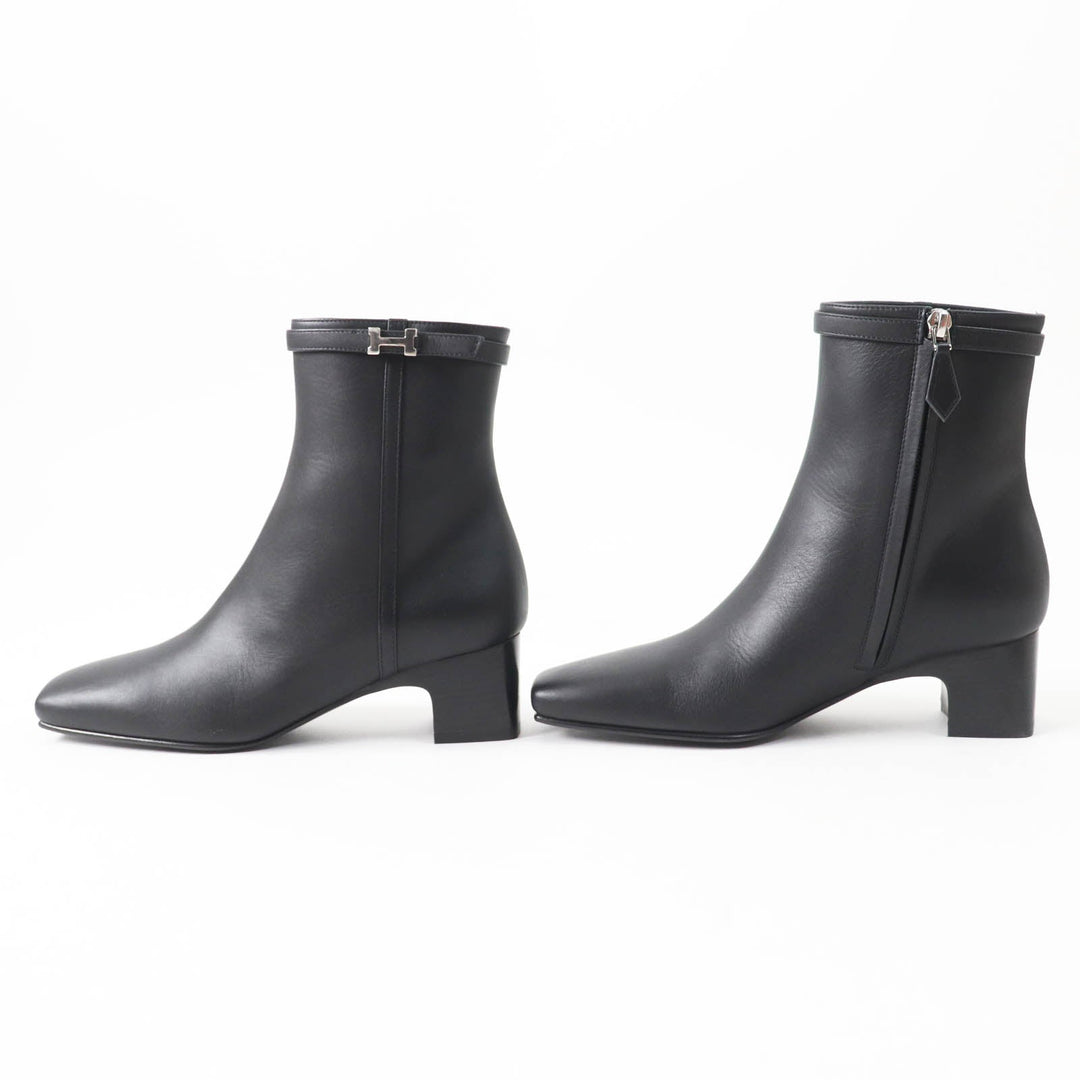 HERMES short boots Main: Leather black Oh Mage Women 36 Used Authentic