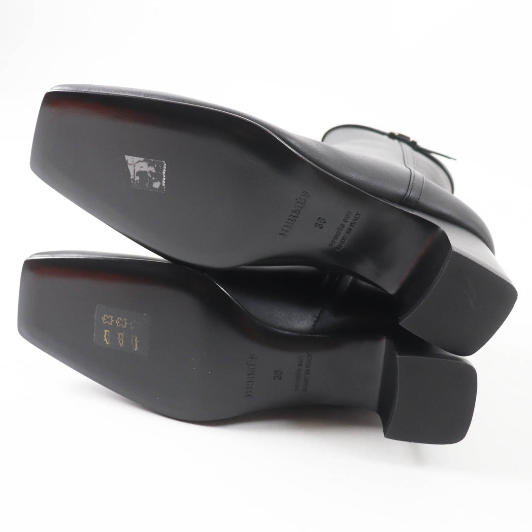 HERMES short boots Main: Leather black Oh Mage Women 36 Used Authentic