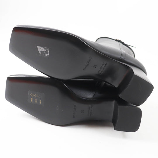 HERMES short boots Main: Leather black Oh Mage Women 36 Used Authentic