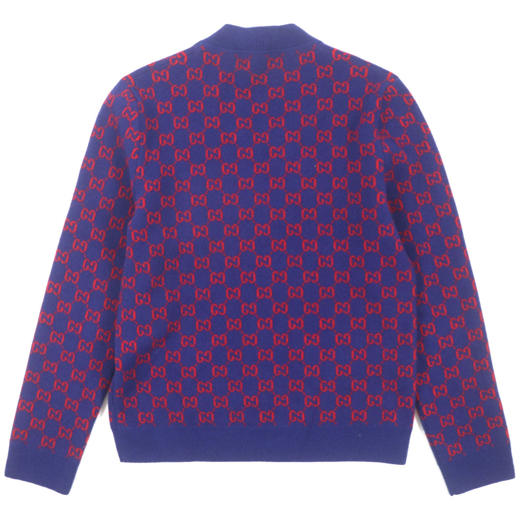 GUCCI cardigan 597724 Main: 95% wool, Main: 5% cashmere, Part: 100% wool Blue red mens M Used Authentic
