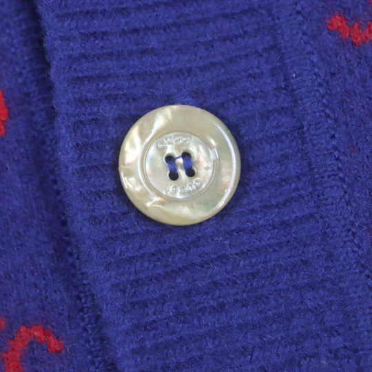 GUCCI cardigan 597724 Main: 95% wool, Main: 5% cashmere, Part: 100% wool Blue red mens M Used Authentic
