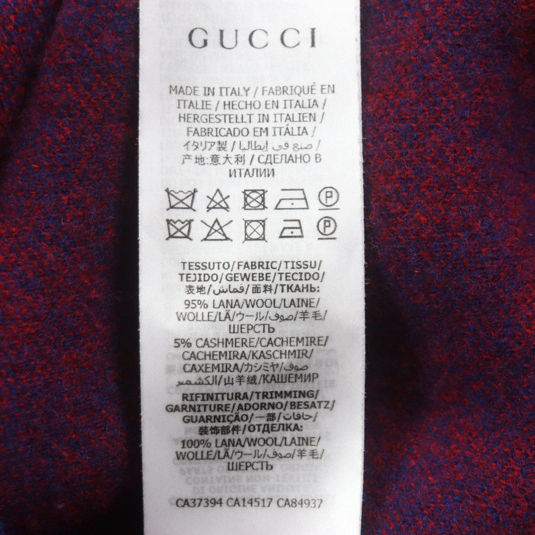 GUCCI cardigan 597724 Main: 95% wool, Main: 5% cashmere, Part: 100% wool Blue red mens M Used Authentic