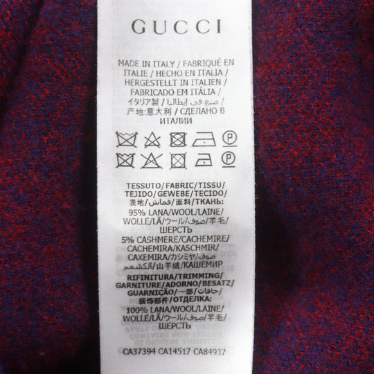 GUCCI cardigan 597724 Main: 95% wool, Main: 5% cashmere, Part: 100% wool Blue red mens M Used Authentic