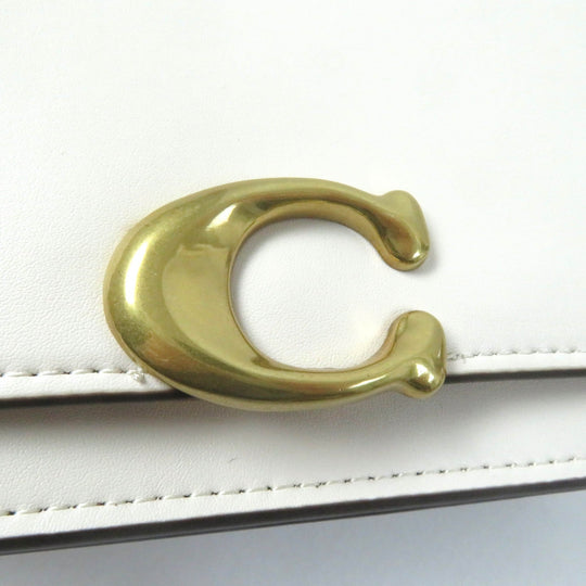 COACH Shoulder Bag CC416 Main: Leather Brass/Ivory Bandit Women Used Authentic