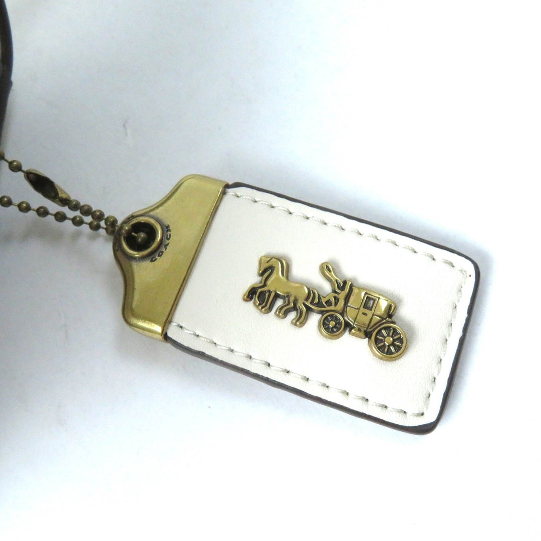 COACH Shoulder Bag CC416 Main: Leather Brass/Ivory Bandit Women Used Authentic