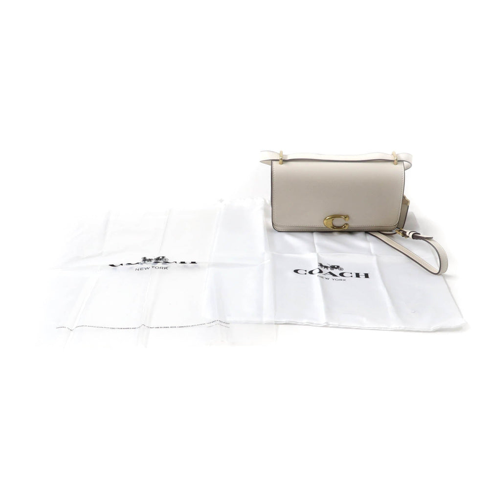 COACH Shoulder Bag CC416 Main: Leather Brass/Ivory Bandit Women Used Authentic