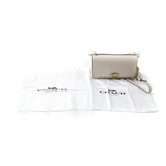 COACH Shoulder Bag CC416 Main: Leather Brass/Ivory Bandit Women Used Authentic