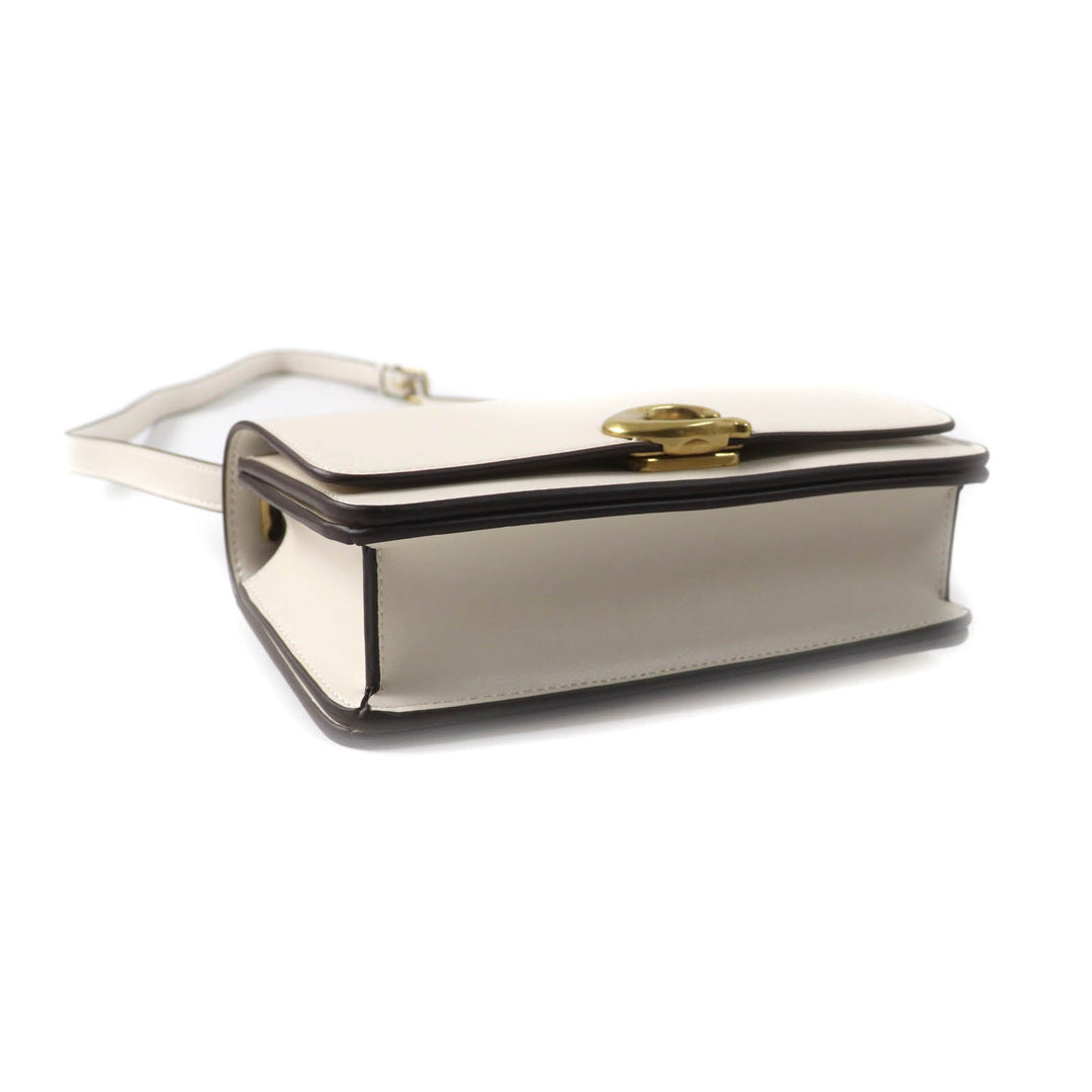 COACH Shoulder Bag CC416 Main: Leather Brass/Ivory Bandit Women Used Authentic