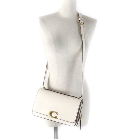 COACH Shoulder Bag CC416 Main: Leather Brass/Ivory Bandit Women Used Authentic
