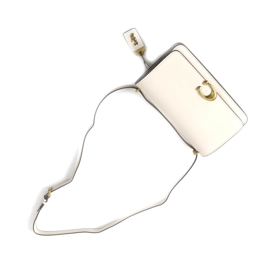 COACH Shoulder Bag CC416 Main: Leather Brass/Ivory Bandit Women Used Authentic