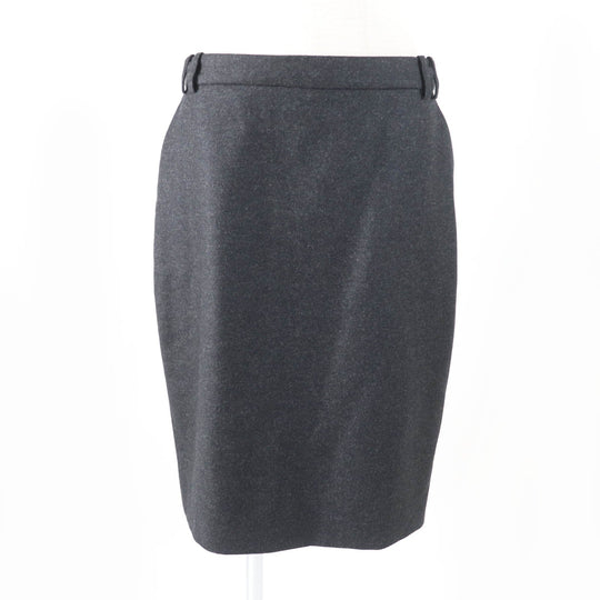 HERMES Tight Skirt Outer: 95% wool, Outer: 5% cashmere, Lining: 100% silk Charcoal gray Women 42 Used Authentic