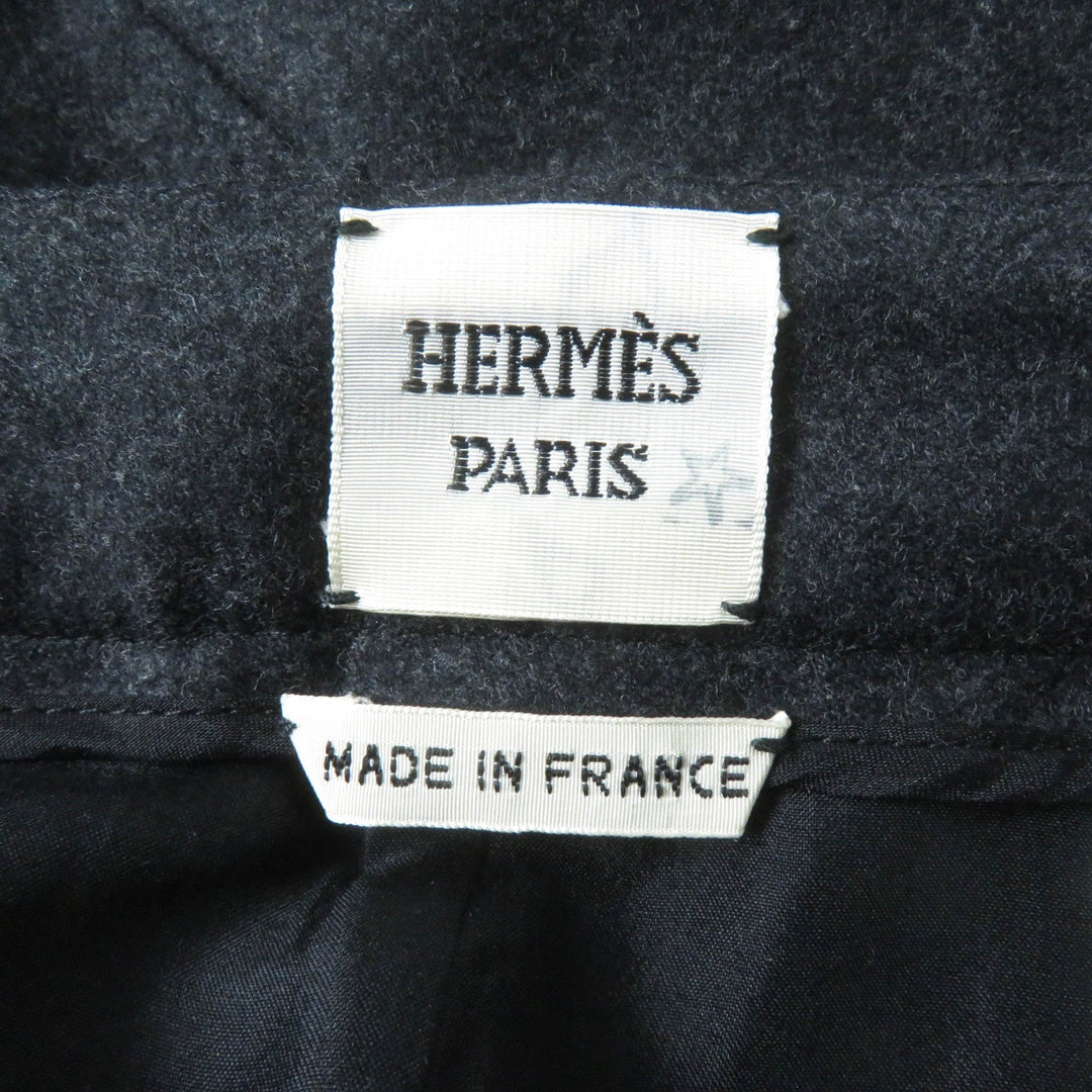 HERMES Tight Skirt Outer: 95% wool, Outer: 5% cashmere, Lining: 100% silk Charcoal gray Women 42 Used Authentic