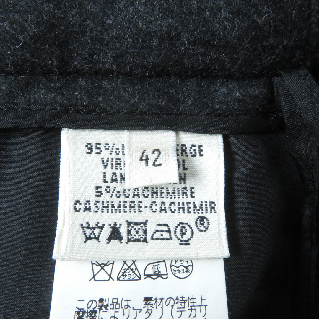 HERMES Tight Skirt Outer: 95% wool, Outer: 5% cashmere, Lining: 100% silk Charcoal gray Women 42 Used Authentic