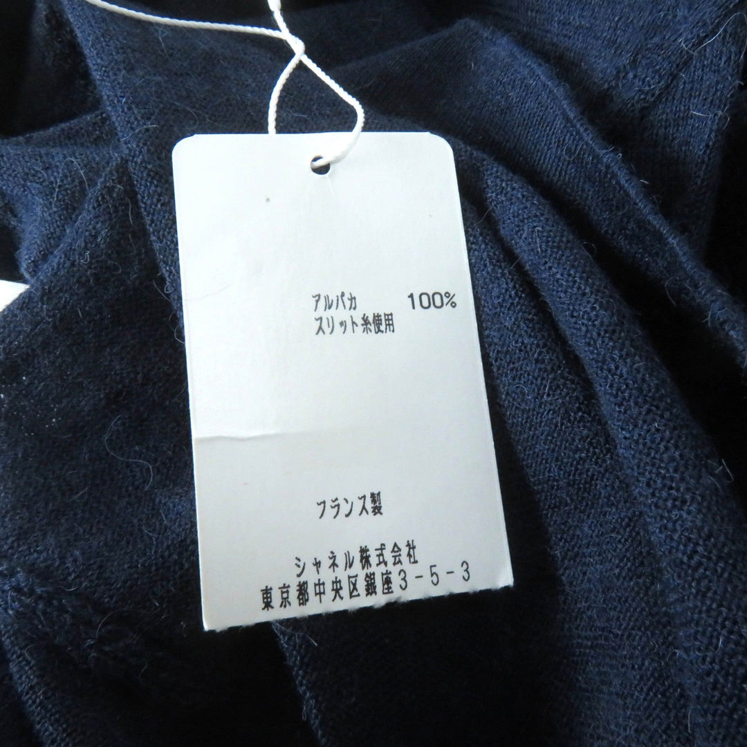 CHANEL knit P44155 Main: 100% alpaca Navy Women 38 Used Authentic