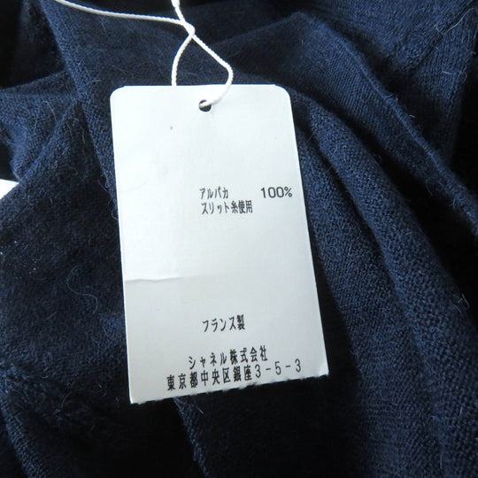 CHANEL knit P44155 Main: 100% alpaca Navy Women 38 Used Authentic