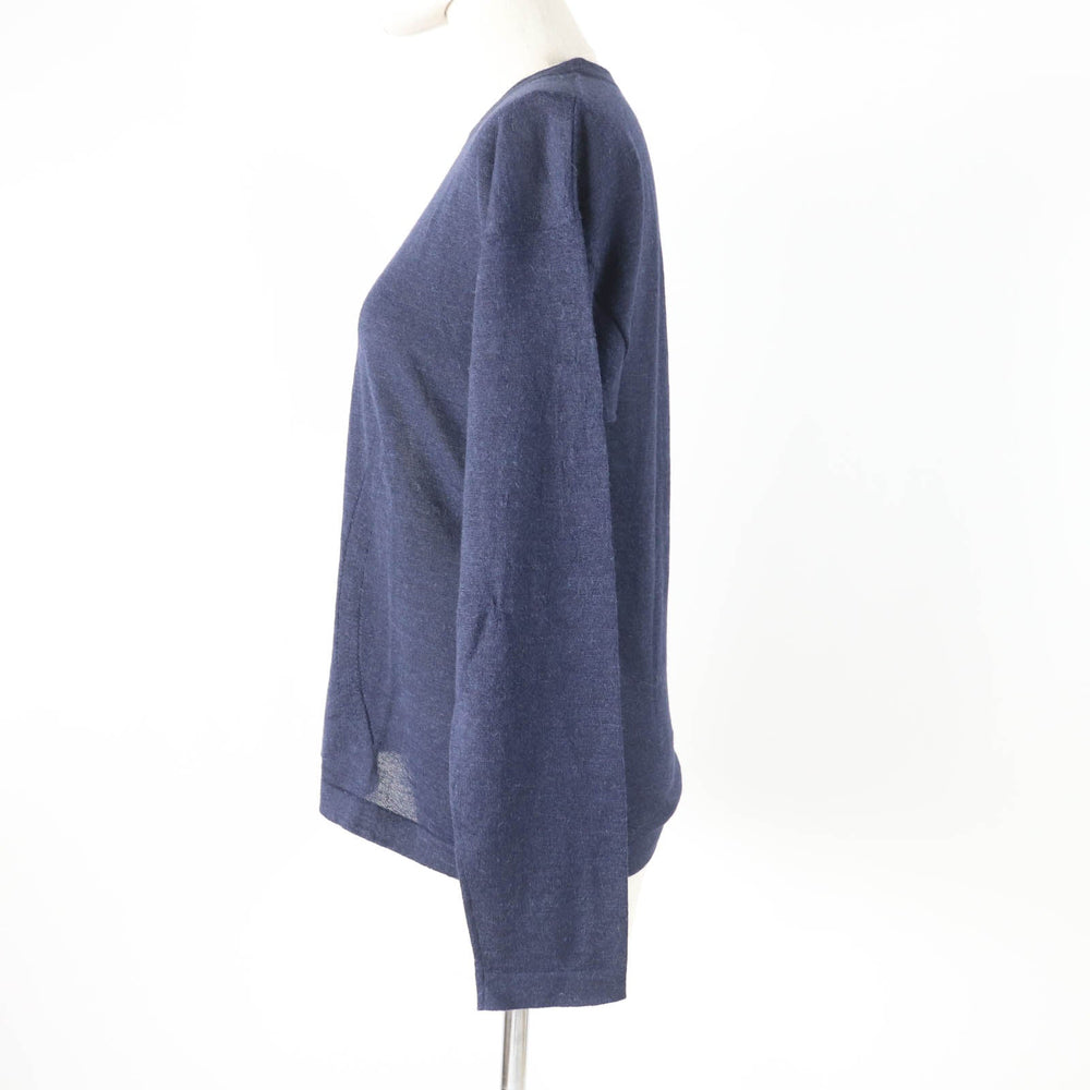 CHANEL knit P44155 Main: 100% alpaca Navy Women 38 Used Authentic