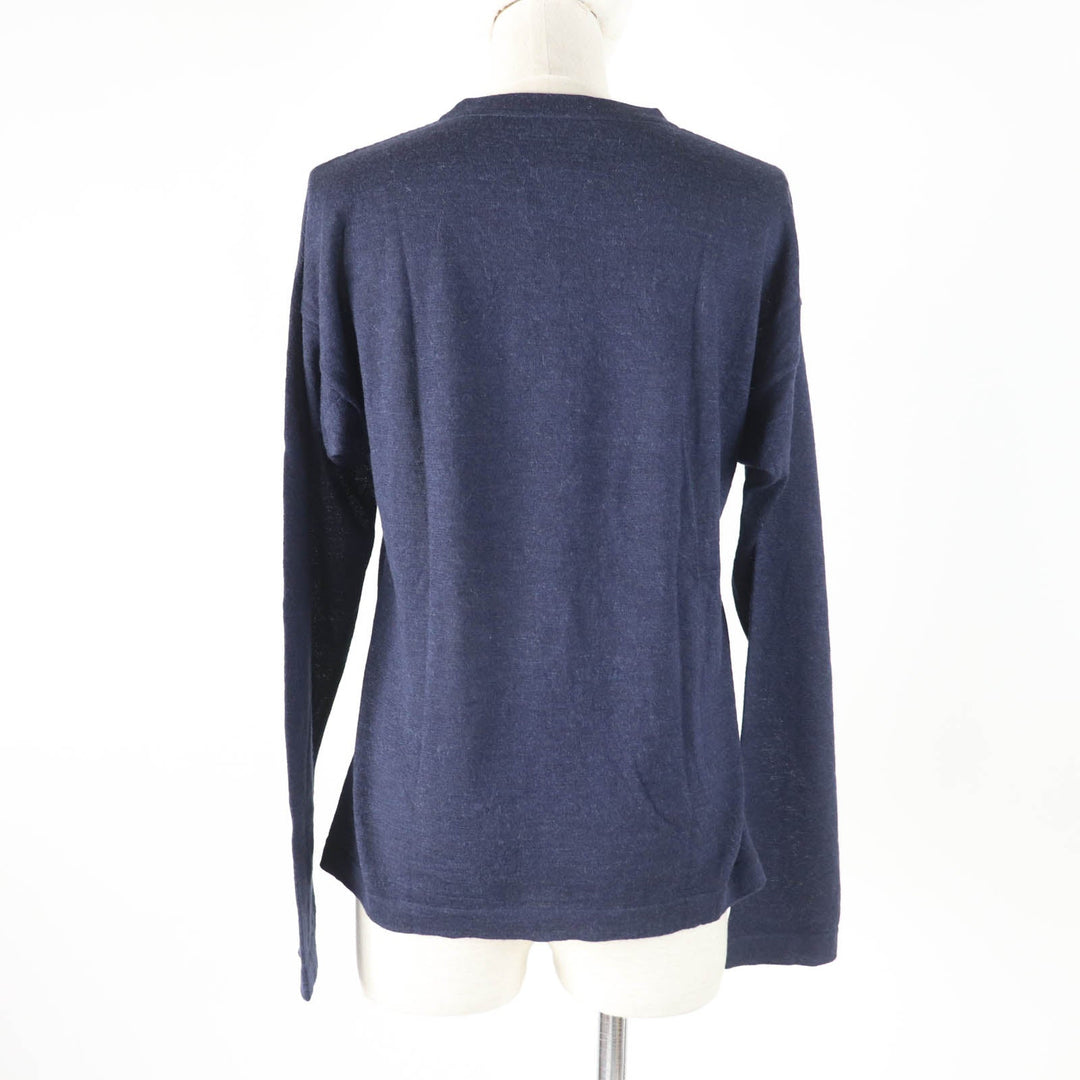 CHANEL knit P44155 Main: 100% alpaca Navy Women 38 Used Authentic