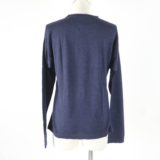 CHANEL knit P44155 Main: 100% alpaca Navy Women 38 Used Authentic