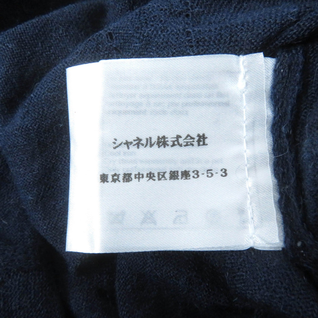 CHANEL knit P44155 Main: 100% alpaca Navy Women 38 Used Authentic