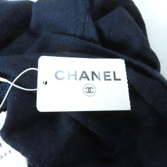 CHANEL knit P44155 Main: 100% alpaca Navy Women 38 Used Authentic