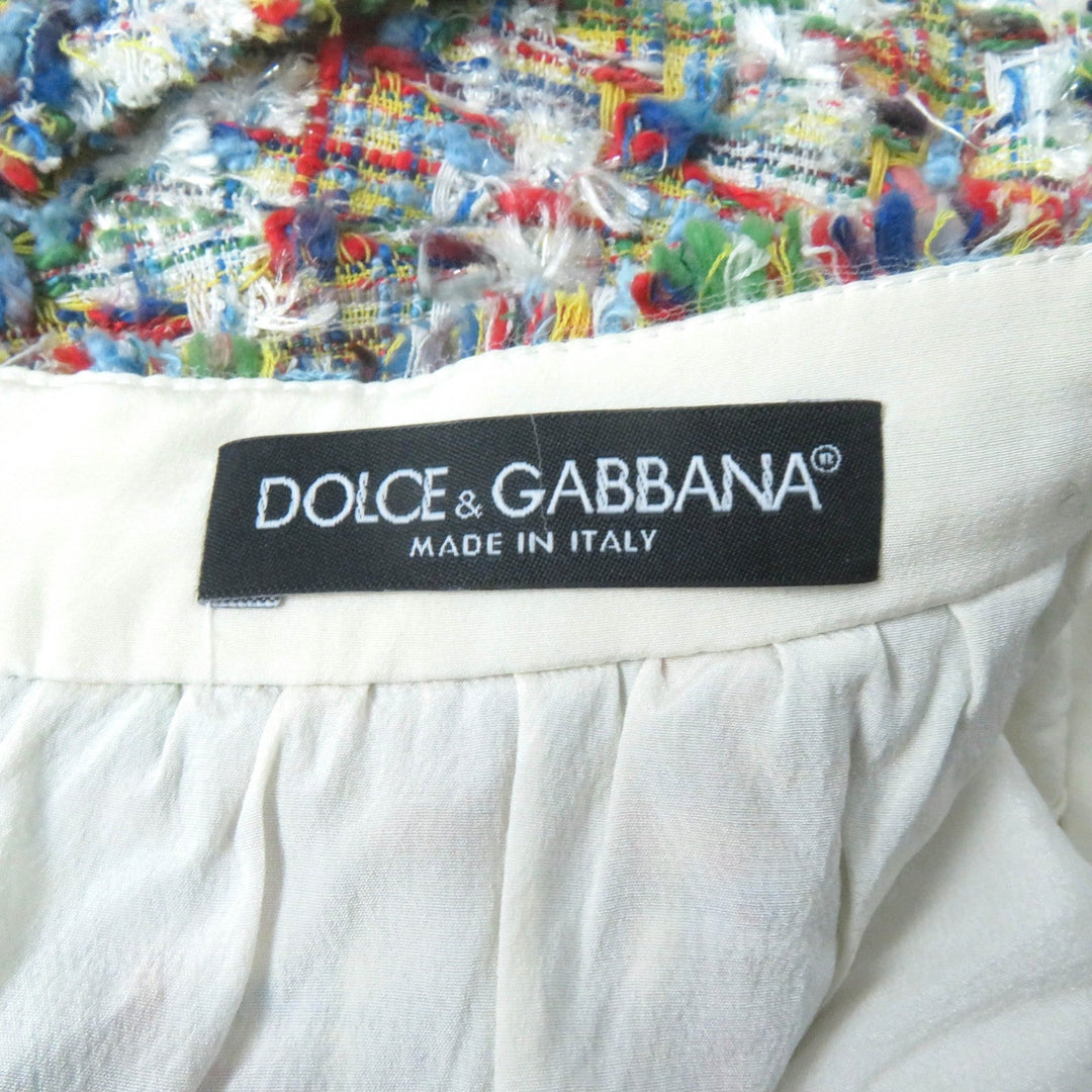 DOLCE&GABBANA Tight Skirt Outer: 66% cotton, Outer: 21% polyamide, Outer: 10% rayon, Outer: 3% wool, Lining: 96% silk Multi Women 40 Used Authentic