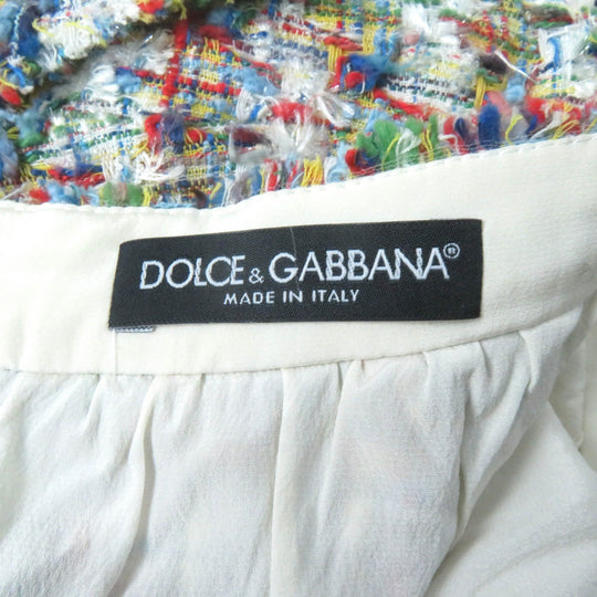 DOLCE&GABBANA Tight Skirt Outer: 66% cotton, Outer: 21% polyamide, Outer: 10% rayon, Outer: 3% wool, Lining: 96% silk Multi Women 40 Used Authentic