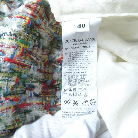 DOLCE&GABBANA Tight Skirt Outer: 66% cotton, Outer: 21% polyamide, Outer: 10% rayon, Outer: 3% wool, Lining: 96% silk Multi Women 40 Used Authentic