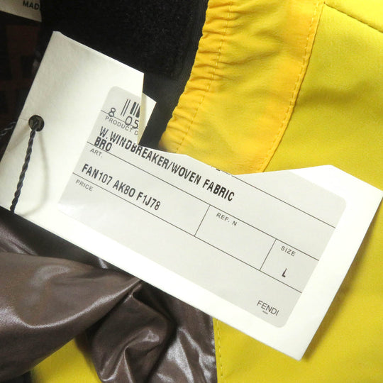 FENDI Nylon jacket FAN107 Main: 92% nylon, Main: 8% polyurethane, Part: polyurethane yellow mens L Used Authentic